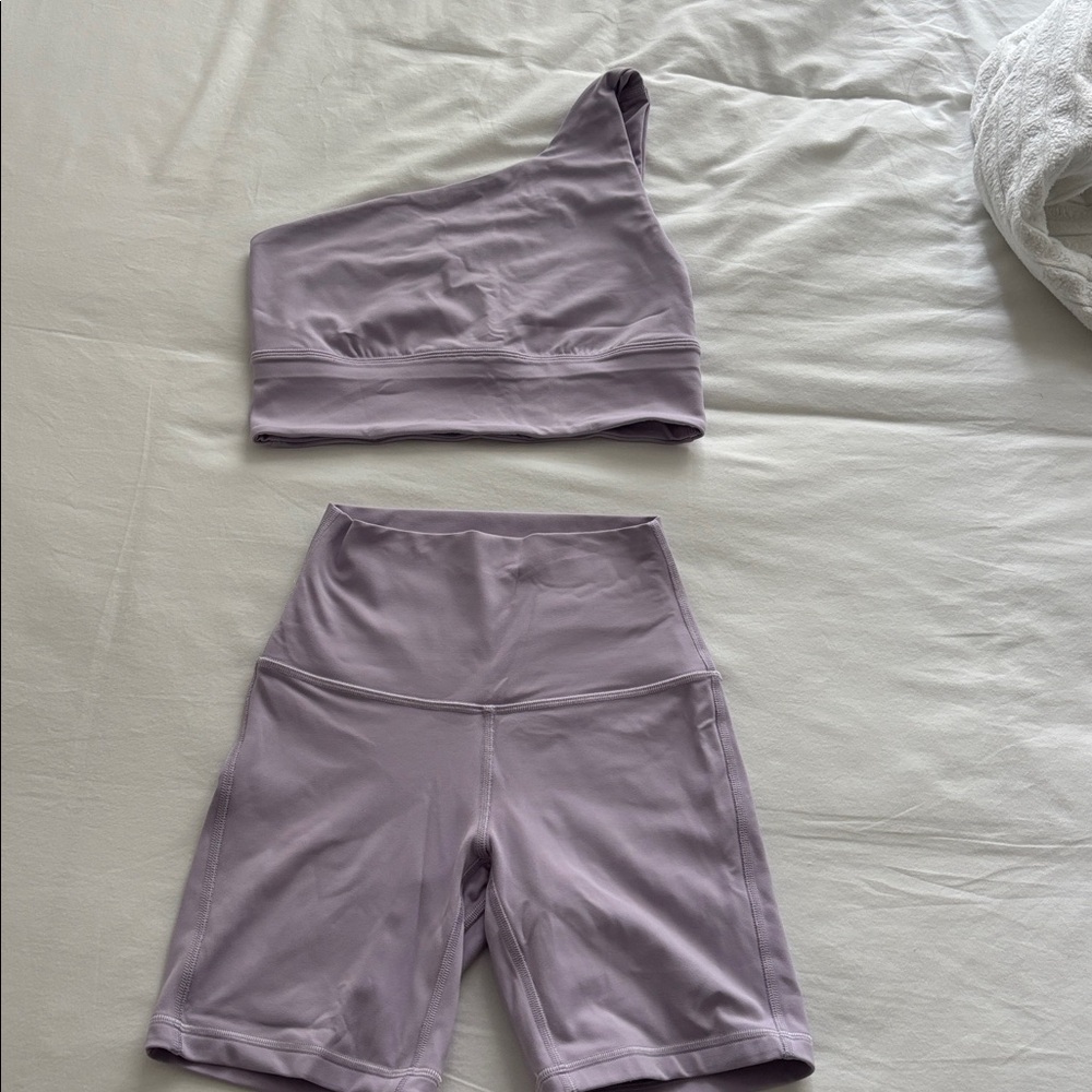 Lululemon Align Lilac One-Shoulder Activewear Set